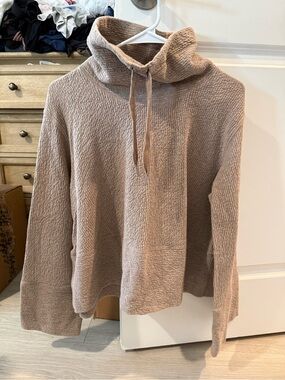 lululemon athletica Taupe Textured Funnel Neck Sweater